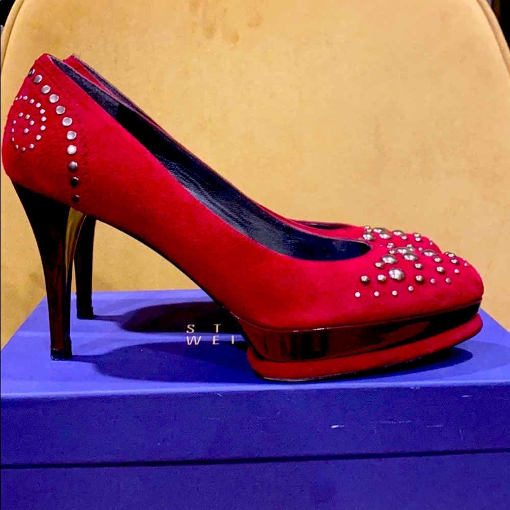 Stuart Weitzman Red Suede Shoe!